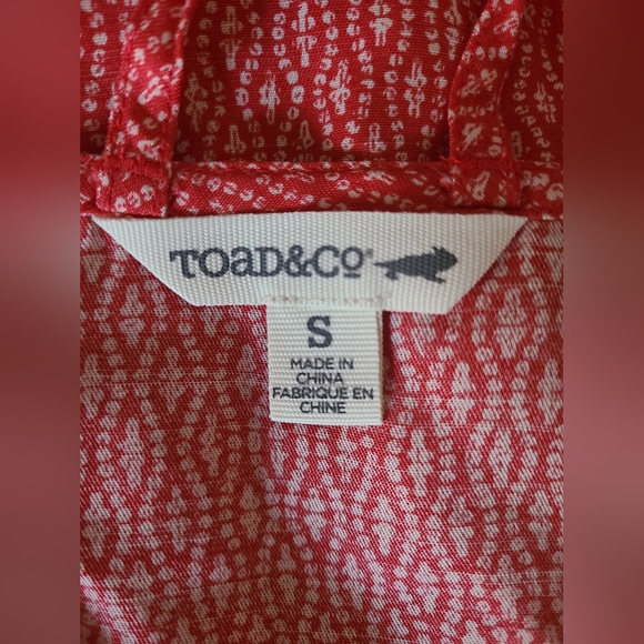 Toad&Co Women's Windsong Strappy Dress With Pockets Guava Diamond Print Size S - Picture 8 of 12